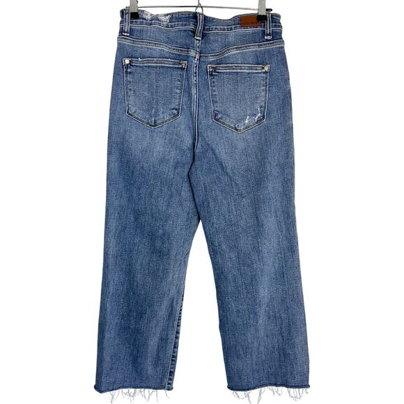 Judy Blue High Rise Destroy Wide Leg Crop Distressed Jeans | Medium Wash | SZ 27 - Picture 4 of 12